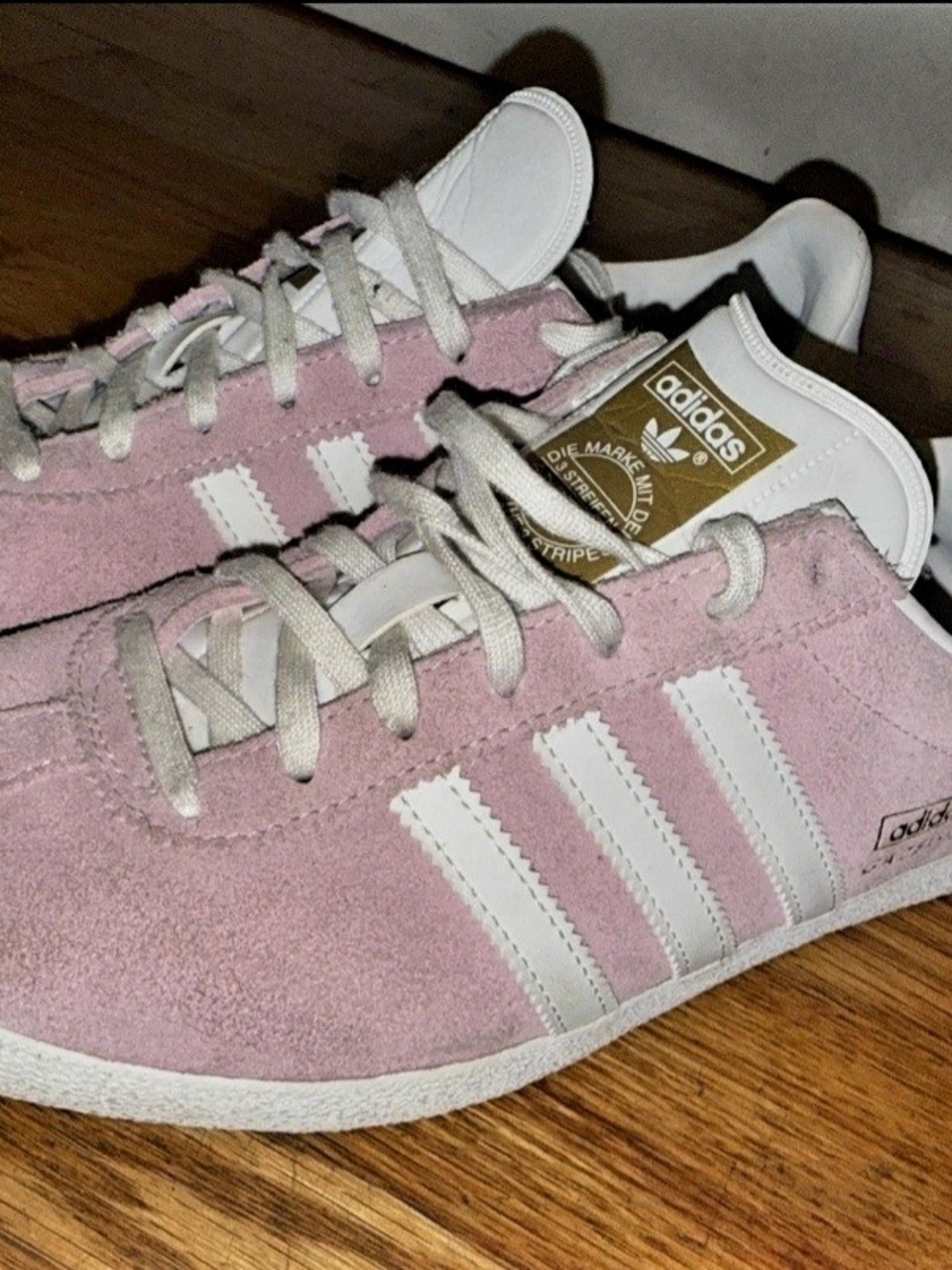 adidas Pink Suede Casual Sneakers with White Stripes